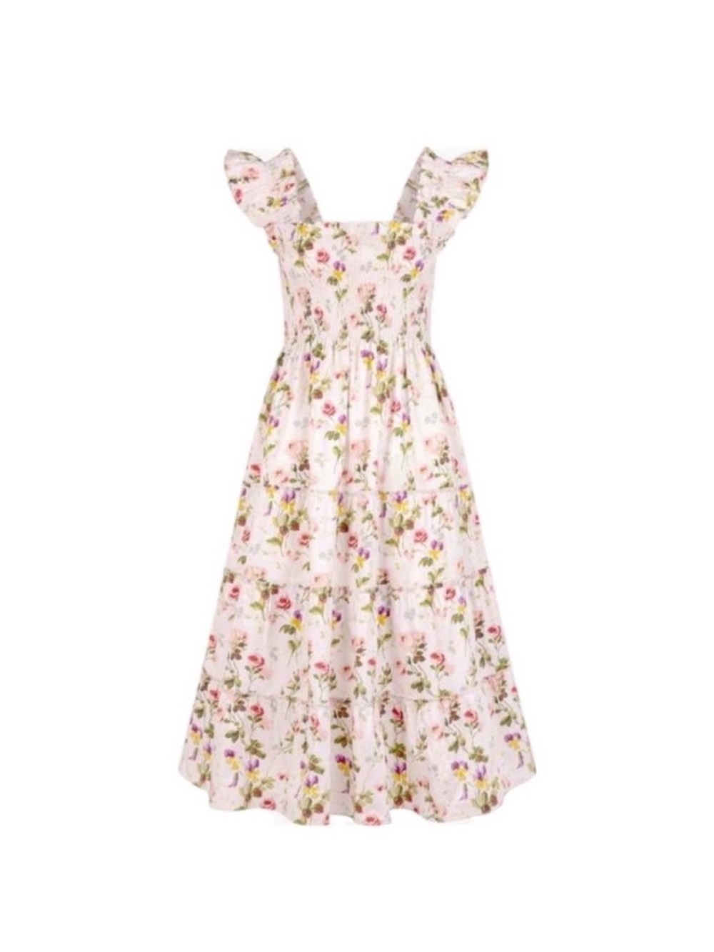 Hill House Pink Floral Midi Dress